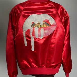 Kylie Cosmetic Lip Satin Bomber Jacket